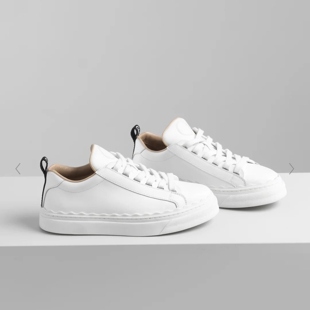 Chloe Lauren Leather Sneaker, White